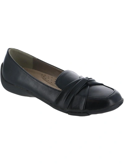 Array Daisy Womens Faux Leather Slip-on Loafers In Black