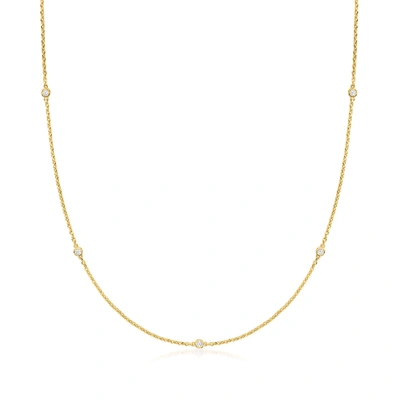 Ross-simons Lab-grown Diamond Station Necklace In 18kt Gold Over Sterling