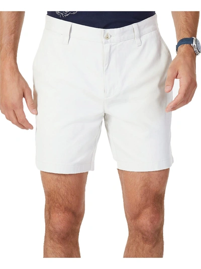 Nautica Mens Classic Fit Midi Casual Shorts In White