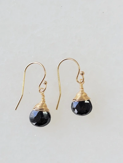 A Blonde And Her Bag Jill Short Drop Earring In Black Onyx