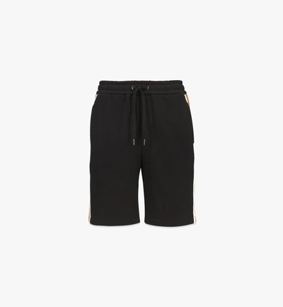 Mcm Men's Classic Logo Track Shorts In Organic Cotton In Black