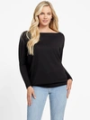 Guess Factory Ceci Dolman Off-the-shoulder Top In Black