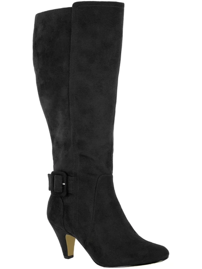 Bella Vita Troy Ii Plus Womens Faux Suede Wide Calf Knee-high Boots In Black