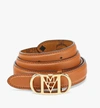 MCM MODE TRAVIA SLIDING BUCKLE REVERSIBLE BELT IN EMBOSSED LEATHER
