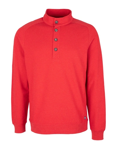 Cutter & Buck Saturday Cotton Blend Mens Mock Pullover Sweatshirt In Red