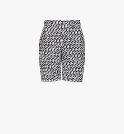 Mcm Women's Cubic Monogram Jacquard Wool Shorts In Black