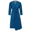 Hugo Boss Wrap-front V-neck Dress With Seasonal Print In Multi
