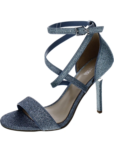 Michael Michael Kors Astrid Womens Ankle Strap Open Toe Heels In Blue