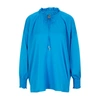 Hugo Boss Relaxed-fit Blouse In Stretch Silk With Tie Front In Blue