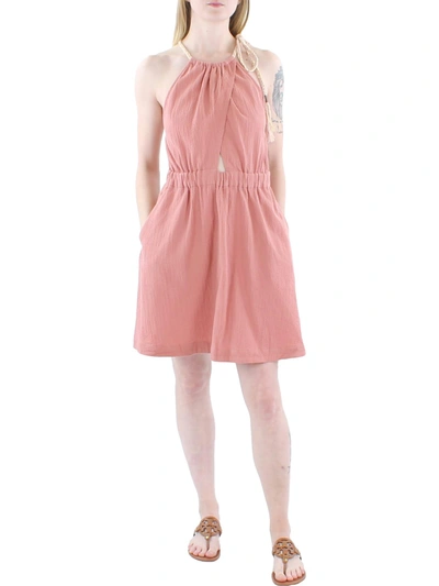Soft Joie Womens Braided Halter Mini Dress In Pink