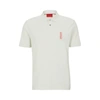 Hugo Cotton-piqu Polo Shirt With Marker-inspired Logo In Light Green