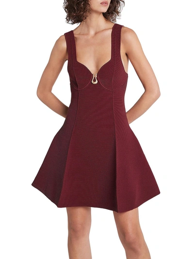 Aje Womens Embellished Mini Fit & Flare Dress In Red