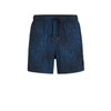 Hugo Boss Quick-drying Swim Shorts With Signature Print In Blue