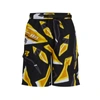 Hugo Boss Quick-drying Swim Shorts In Seasonal-print Recycled Fabric In Yellow