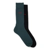 Hugo Boss Two-pack Of Socks In A Cotton Blend In Green