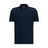 Hugo Boss Regular-fit Polo Shirt In Cotton And Silk In Blue