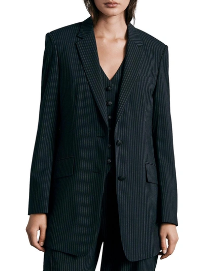 Rag & Bone Charles Pinstriped Wool-blend Blazer In Blue