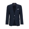 Hugo Boss Slim-fit Jacket In A Checked Stretch-wool Blend In Blue