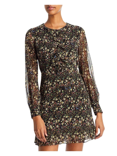 French Connection Hallie Womens Chiffon Floral Print Mini Dress In Multi