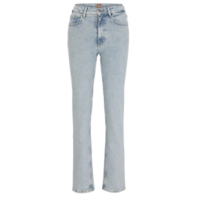 Hugo Boss High-waisted Jeans In Blue Denim With Utilitarian Details