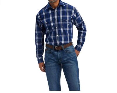 ARIAT PRO BURKE CLASSIC LONG SLEEVE SNAP WESTERN SHIRT IN SAPPHIRE
