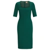 HUGO BOSS SLIM-FIT DRESS WITH SQUARE NECKLINE