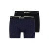 Hugo Boss Two-pack Of Boxer Briefs With Logo Waistbands In Blue