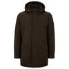 Hugo Boss Down-filled Hooded Jacket With Logo Patch In Green