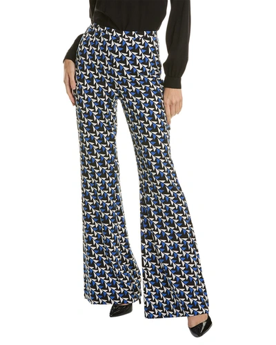 Diane Von Furstenberg Abstract-print Silk Flared Trousers In Beige