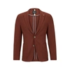 Hugo Boss Micro-pattern Slim-fit Jacket In A Cotton Blend In Red