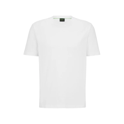 Hugo Boss Cotton-jersey T-shirt With Logo Collar In White