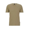 Hugo Boss Cotton-blend T-shirt With Bubble-jacquard Structure In Green
