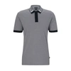 Hugo Boss Regular-fit Polo Shirt With Two-tone Micro Pattern In Dark Blue
