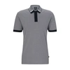 Hugo Boss Regular-fit Polo Shirt With Two-tone Micro Pattern In Blue
