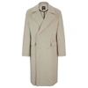 Hugo Boss All-gender Relaxed-fit Coat In Wool In White