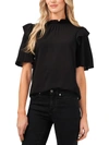 Cece Flutter Sleeve Blouse In Black