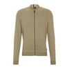 Hugo Boss Regular-fit Bomber Jacket In Virgin Wool In Green