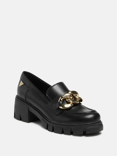 Guess Factory Halves Chain Loafers In Black