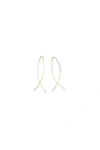 A BLONDE AND HER BAG SMALL FISHTAIL HAMMERED DEMI FINE WIRE EARRING - 14K GOLD FILL/STERLING SILVER