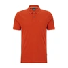 Hugo Boss Polo Shirt With Embroidered Logo In Dark Orange