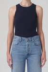 Citizen Of Humanity Isabel Rib Racerback Tank In Blue