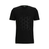 Hugo Boss Stretch-cotton T-shirt With Mirror-effect Artwork In Black