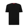 Hugo Men's Pima-cotton Regular-fit T-shirt With Contrast Logo In Black