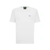 Hugo Boss Regular-fit T-shirt In Stretch Cotton With Side Tape In White