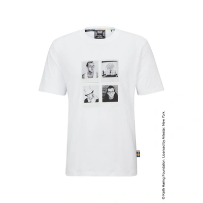Hugo Boss Boss X Keith Haring Gender-neutral T-shirt With Photographic Artwork In White