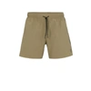 Hugo Boss Recycled-material Swim Shorts With Signature Stripe And Logo In Green