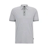 Hugo Boss Regular-fit Polo Shirt With Two-tone Micro Pattern In Silver