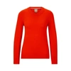 Hugo Boss Crew-neck Sweater In Responsibly Sourced Merino Wool In Orange