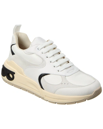 Ferragamo Cosimina Leather & Suede Sneaker In White