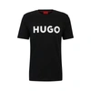 Hugo Boss Cotton-jersey Regular-fit T-shirt With Contrast Logo In Black